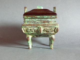 Early Chinese Miniature Bronze Censer photo