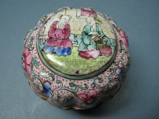 Small Antique Chinese Enamel Trinket Pot A/f.  Circa 18th - 19thc photo