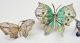 4 Antique Enamel Brooches - With Gorgeous Details - Chinese Sterling Butterflies Necklaces & Pendants photo 3