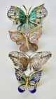 4 Antique Enamel Brooches - With Gorgeous Details - Chinese Sterling Butterflies Necklaces & Pendants photo 5