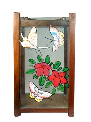 Chinese Wood&glass Lantern,  Pretty Butterfly Paintings photo