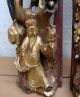 Antique Pair Elder Asian Chinese Carved Wood Panel Screen Other photo 4