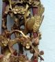 Antique Pair Elder Asian Chinese Carved Wood Panel Screen Other photo 6