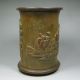 Old Chinese Hand Carved Pine Tree / Character Bamboo And Rosewood Big Brush Pot Brush Pots photo 2
