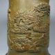 Old Chinese Hand Carved Pine Tree / Character Bamboo And Rosewood Big Brush Pot Brush Pots photo 5