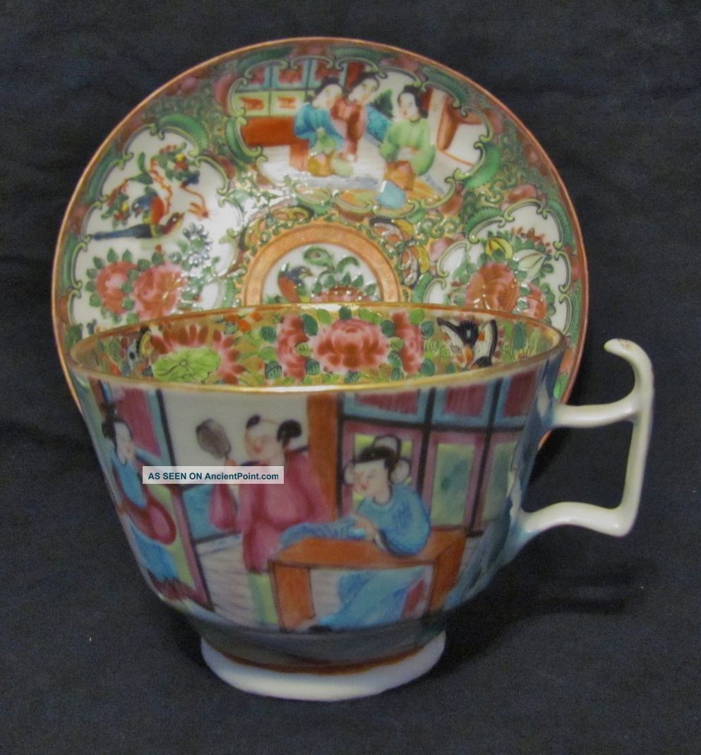 Good 19thc Chinese Rose Mandarin Cup & Saucer Glasses & Cups photo