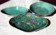 Group Of 3 Antique Chinese Stoneware Bowls ~ Colorfully Hand Enamel Painted Bowls photo 4