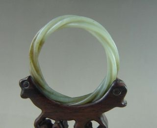 Old Chinese Hetian Jade Carved Bracelet Bangle photo