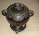 Antique Chinese Asian Bronze Foo Dog Handle Samovar Hot Water Pot Urn Pots photo 1