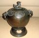 Antique Chinese Asian Bronze Foo Dog Handle Samovar Hot Water Pot Urn Pots photo 4
