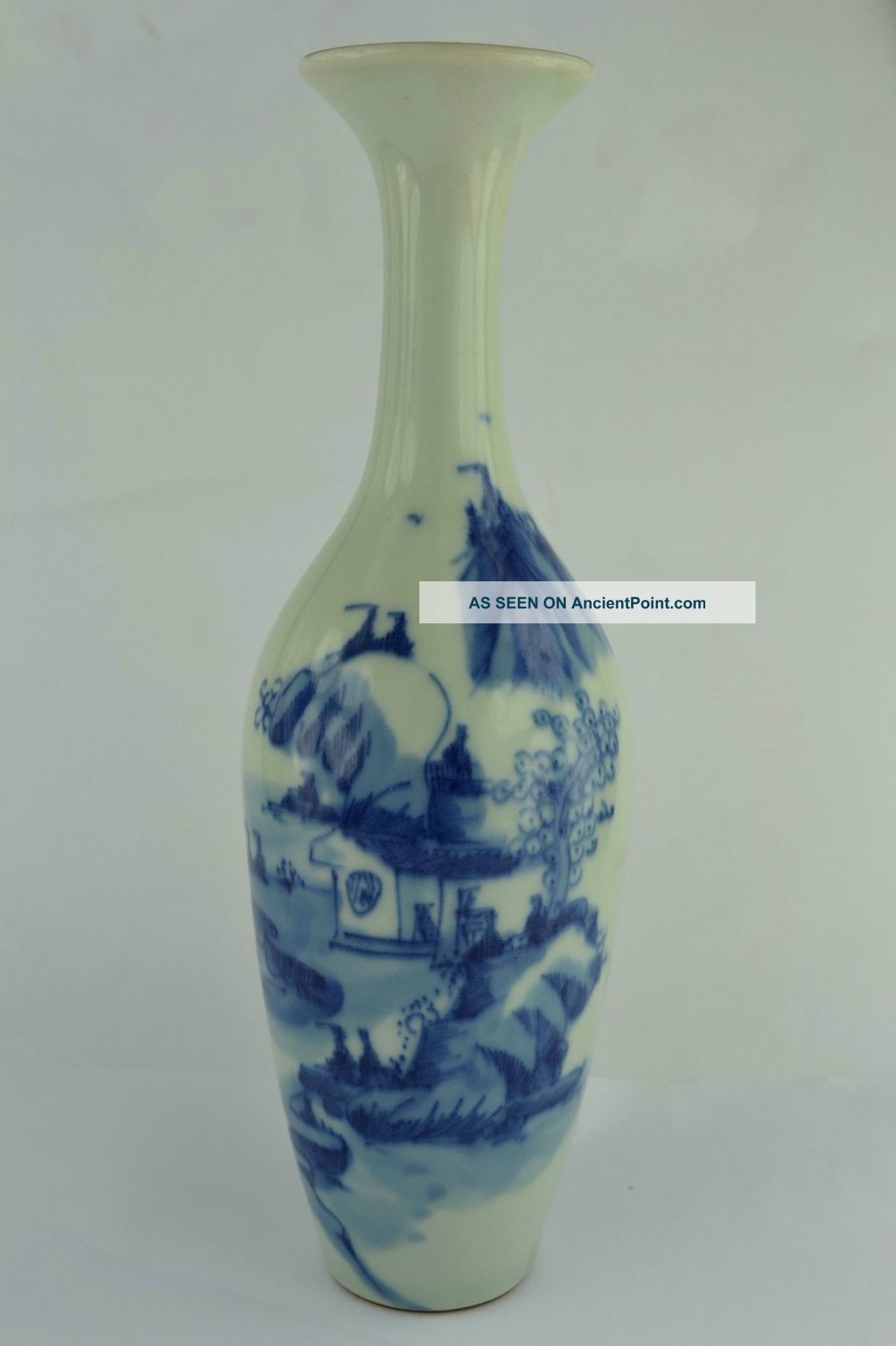 - China Rare Collectibles Old Handwork Porcelain Drawing Scenery Vase Vases photo