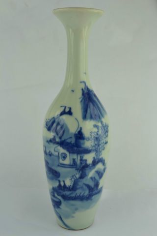 - China Rare Collectibles Old Handwork Porcelain Drawing Scenery Vase photo
