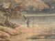 Chinese Rice - Paper (pith) Painting Of A Lakeland Scene & Working Boat 18thc Paintings & Scrolls photo 1