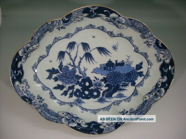 Chinese Blue & White Porcelain Fruit Plate 19th C Other photo