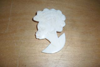 Antique Rare Faux Ivory Carved Brooch photo