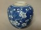 Antique Chinese C1700 Kangxi Period Blue & White Prunus Jar Vases photo 2