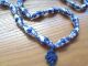 Vtg Antique Chinese Asian Blue White Porcelain Bead Necklace Phoenix Medallion Necklaces & Pendants photo 5