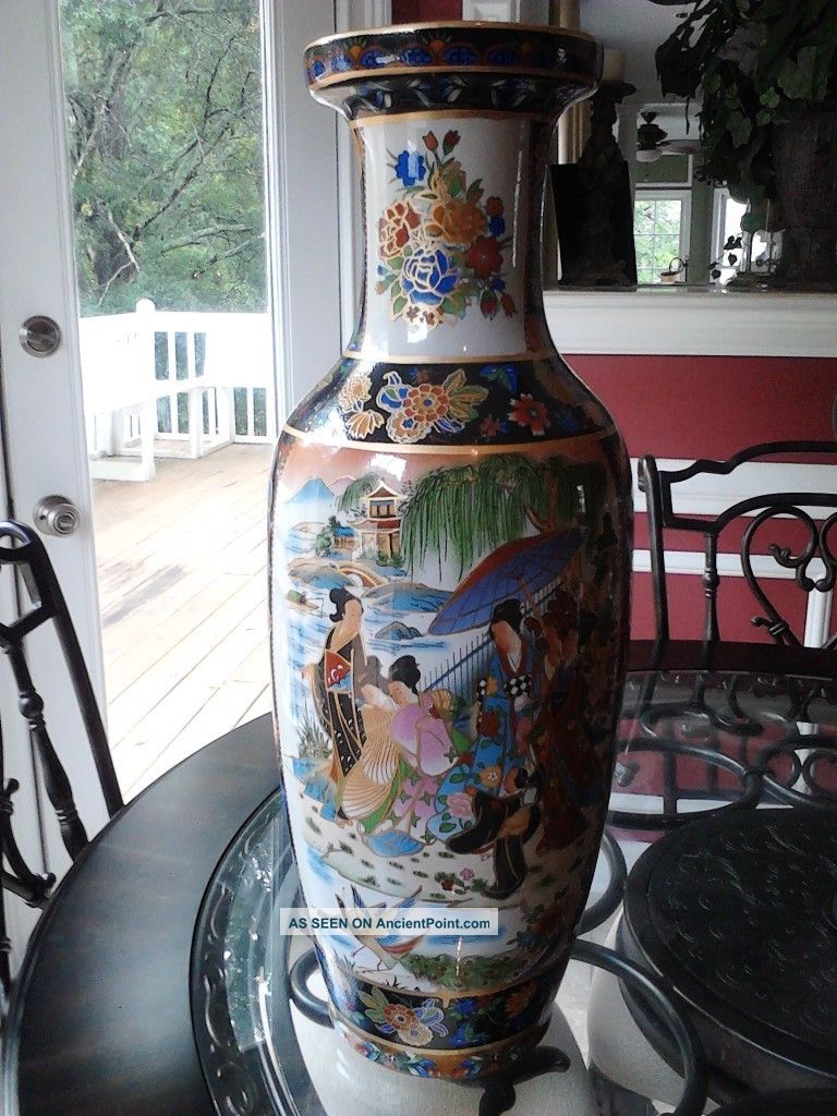 Amazing Chinese Geisha Women Vase W/flowers Vases photo