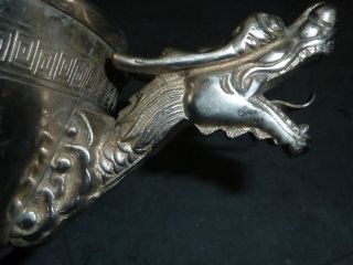 Impressive Vintage Chinese Silver Plated Serving Turin photo