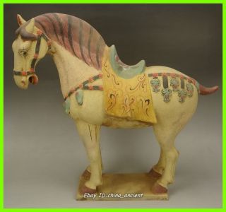 Fine Magnificence Chinese Colored Pottery Portray Horse photo