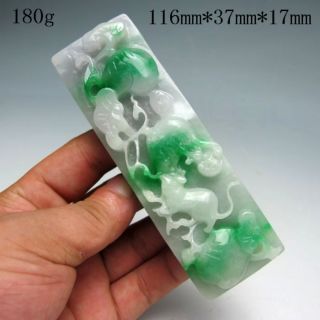 100% Natural Jadeite A Jade Hand - Carved Statues - - Ruyi/lingzhi&mouse Nr/pc1850 photo