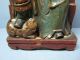 17th - 18thc Chinese Wood Carving Of A Deity - Signed Woodenware photo 2