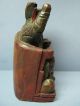 17th - 18thc Chinese Wood Carving Of A Deity - Signed Woodenware photo 7