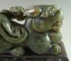 900g Old Chinese Hetian Jade Carved Two Pixiu Carving Other photo 1