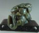 900g Old Chinese Hetian Jade Carved Two Pixiu Carving Other photo 4