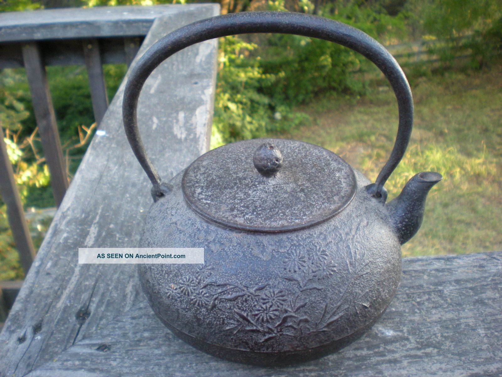 Antique Japanese Tetsubin Cast Iron Tea Pot Signed Last Chance Teapots photo