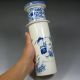 Set Double Vases High Grade,  Chinese Blue And White Porcelain Hollowed Vase Vases photo 10