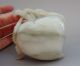 18 - 19th C.  Chinese Hetian Jade Carved Peach Flowers Brush Washer Other photo 9
