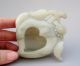18 - 19th C.  Chinese Hetian Jade Carved Peach Flowers Brush Washer Other photo 1