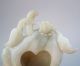 18 - 19th C.  Chinese Hetian Jade Carved Peach Flowers Brush Washer Other photo 6