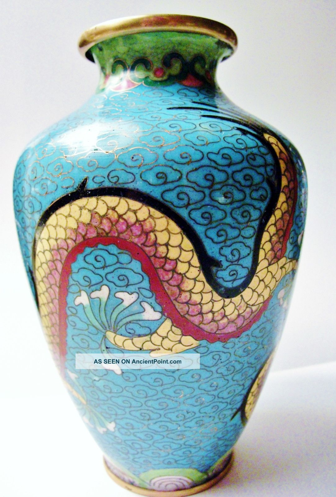 Antique Cloisonne Vase - Colorful & Decorative - Wonderful Dragon Pots photo