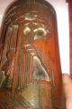 Antique Highly Carved Chinese Imortals Bamboo Lidded Vase Woodenware photo 6