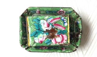 Antique Chinese Cloisonne Match Box Cover With Tray photo