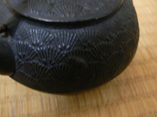 Vintage Japanese Kettle Nambu Tetsubin Ironware,  For Tea Ceremony,  Matsuba Patter photo