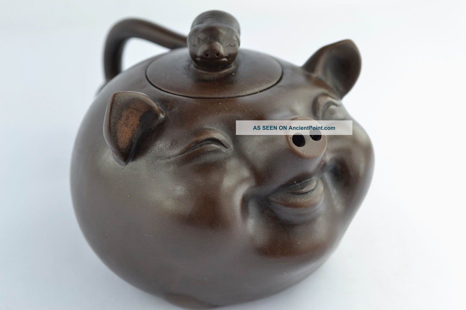 Asian Old Collectibles Decorated Wonderful Handwork Zisha Pig Tea Pot Aaaaa Pots photo