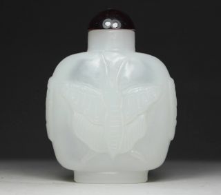 Chinese Handwork Jade Butterfly Old Snuff Bottle photo
