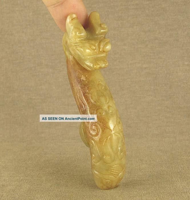 With Carved Chinese Old Jade Dragon Belt Hook Other photo