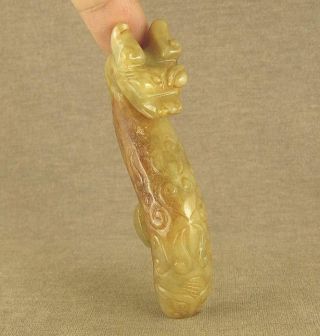 With Carved Chinese Old Jade Dragon Belt Hook photo