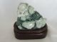 Antique Jadeite Jade Statue With Two Tone Colors Longevity Peach & Mouses. Other photo 10