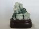 Antique Jadeite Jade Statue With Two Tone Colors Longevity Peach & Mouses. Other photo 11
