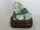 Antique Jadeite Jade Statue With Two Tone Colors Longevity Peach & Mouses. Other photo 1