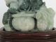 Antique Jadeite Jade Statue With Two Tone Colors Longevity Peach & Mouses. Other photo 3