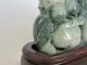 Antique Jadeite Jade Statue With Two Tone Colors Longevity Peach & Mouses. Other photo 4