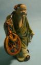 Antique Ceramic Mudman Statue Shiwan Master Potter Mid 1900s C Men, Women & Children photo 3