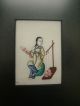 Chinese Antique Miniature Rice Paper Painting Woman Weaver At Work Paintings & Scrolls photo 1