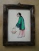 Chinese Antique Miniature Rice Paper Painting Man Carrying A Basket Paintings & Scrolls photo 4